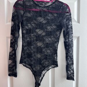 Elegant Black Lace Bodysuit